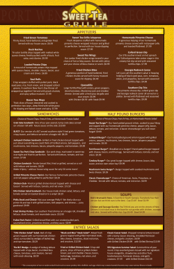 APPETIZERS ENTR&Eacute;E SALADS SOUPS HALF POUND BURGERS
