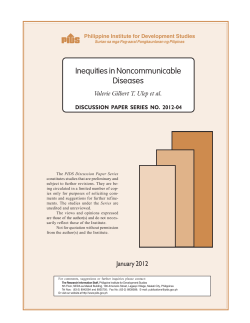 Inequities in Noncommunicable Diseases