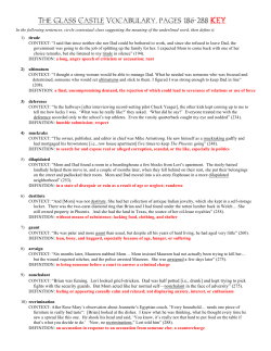 The Glass Castle Vocabulary, pages 186-288 KEY