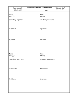 J00 Timeline Sharing Activity - Westgate Mennonite Collegiate