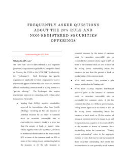 Frequently Asked Questions about the 20% Rule