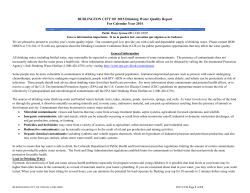 2014 Water Consumer Confidence Report