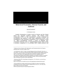 Behavioral Economics, Internet Search, and Antitrust