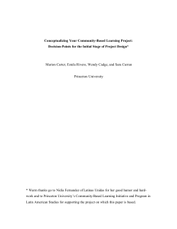 Conceptualizing Your Community-Based Learning Project: Decision