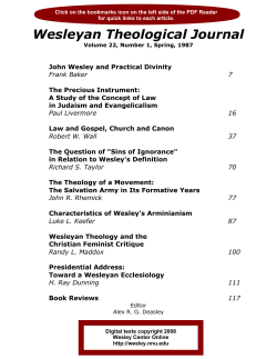 1987 WTJ 22, 1 - The Wesley Center Online
