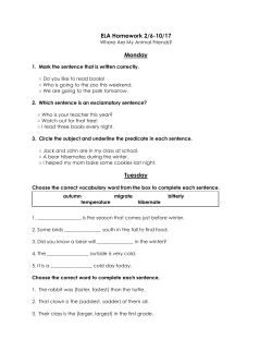 Feb. 6-10 ELA Homework Where Are My Animal Friends