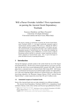 First experiments on parsing the Ancient Greek