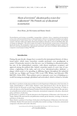 Shoots of revisionist education policy or just slow readjustment? The