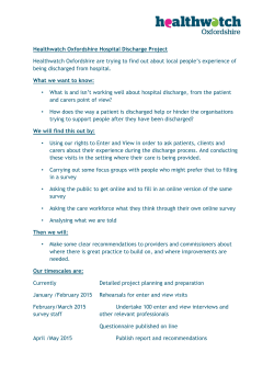 The Discharge Project briefing note