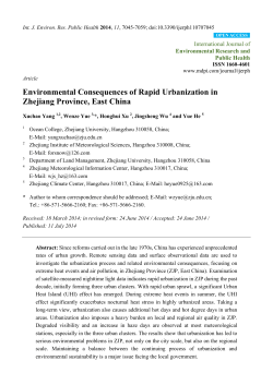 Environmental Consequences of Rapid Urbanization in Zhejiang