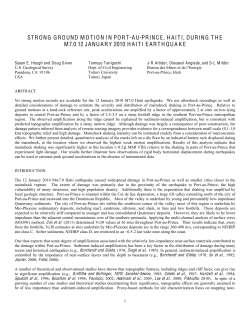 strong ground motion in port-au-prince, haiti, during the m7.0 12