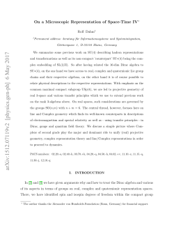 On a Microscopic Representation of Space