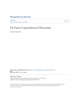 De Facto Corporations in Wisconsin