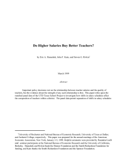 Do Higher Salaries Buy Better Teachers?