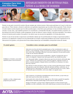 establecimiento de rutinas para ni&ntilde;os a la hora de dormir