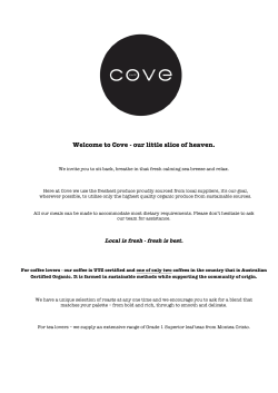 print menu - Cove Cafe Terrigal