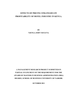 Effects Of Pricing Strategies On Profitability Of