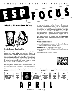 Make Disaster Kits - Southern California Earthquake Center