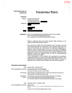 7P-120 : Curriculum Vitae de Valentina Tenti (eng.)