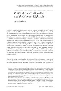 Political constitutionalism and the Human Rights