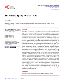 Air Plasma Spray for First Aid - Scientific Research Publishing