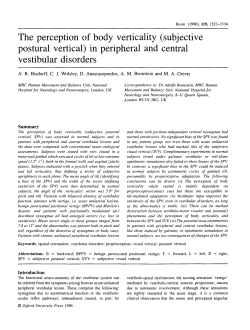 The perception of body vertically