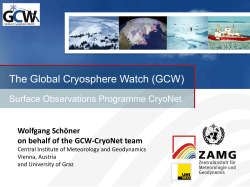 The Global Cryosphere Watch (GCW)
