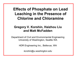 Effects of Phosphate on Lead Leaching in the - PNWS-AWWA
