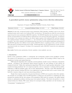 A generalized particle swarm optimization using