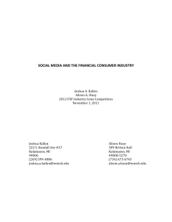 SOCIAL MEDIA AND THE FINANCIAL CONSUMER INDUSTRY