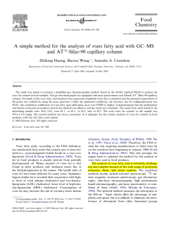 A simple method for the analysis of trans fatty acid with GC&ndash;MS and