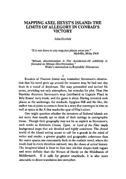 MAPPING AXEL HEYST`S ISLAND: THE LIMITS OF ALLEGORY IN