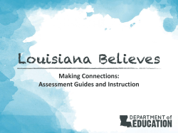 Making Connections: Assessment Guides and Instruction