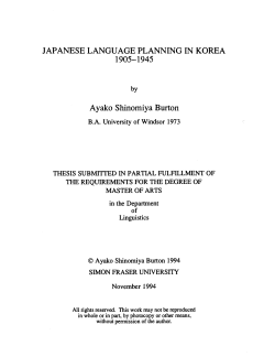 JAPANESE LANGUAGE PLANNING IN KOREA 1905
