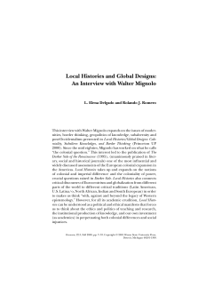 Local Histories and Global Designs: An Interview with Walter Mignolo