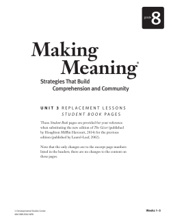 Making Meaning Grade 8, Unit 3 - Center for the Collaborative