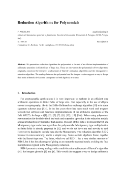Reduction Algorithms for Polynomials