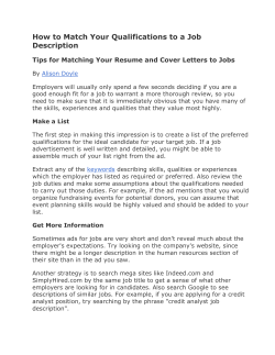 How to Match Your Qualifications to a Job Description