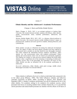 Ethnic Identity and the Adolescent`s Academic Performance