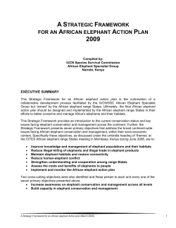 a strategic framework for an african elephant action plan