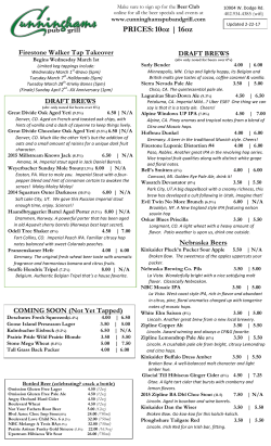 PRICES: 10oz | 16oz - Cunningham`s Pub And Grill