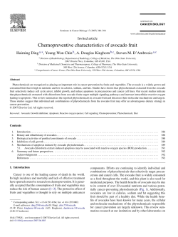Chemopreventive characteristics of avocado fruit