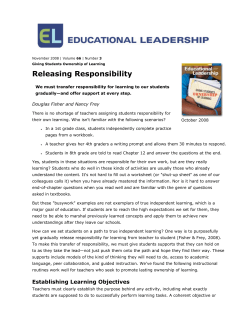 Releasing Responsibility // Douglas Fisher and Nancy Frey