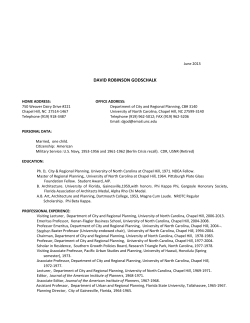 Curriculum Vitae - The Department of City and Regional Planning
