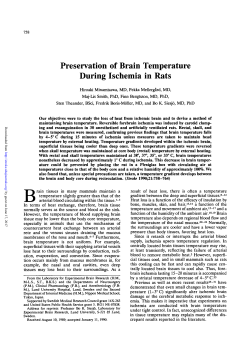 Preservation of Brain Temperature During Ischemia in Rats