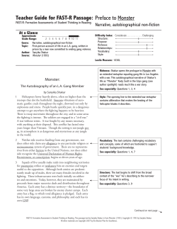 Teacher Guide for FAST-R Passage: Preface to Monster