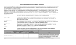 Health Care Flexible Spending Account Expense Eligibility List