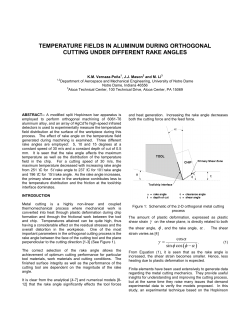 Temperature Fields in Aluminum During Orthogonal Cutting Under