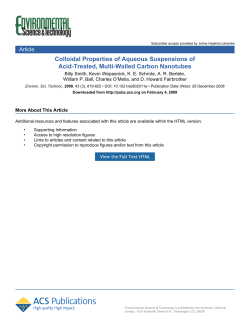 Colloidal Properties of Aqueous Suspensions of Acid