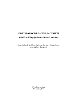 Analyzing Social Capital in Context